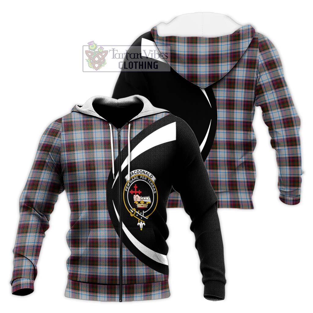 Tartan Vibes Clothing MacDonald Dress Ancient Tartan Knitted Hoodie with Family Crest Circle Style