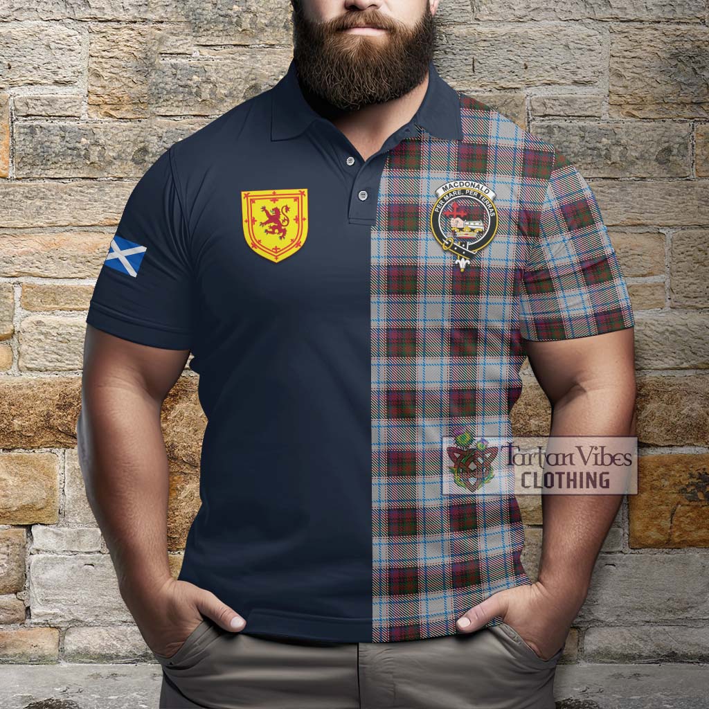 Tartan Vibes Clothing MacDonald Dress Ancient Tartan Polo Shirt with Scottish Lion Royal Arm Half Style