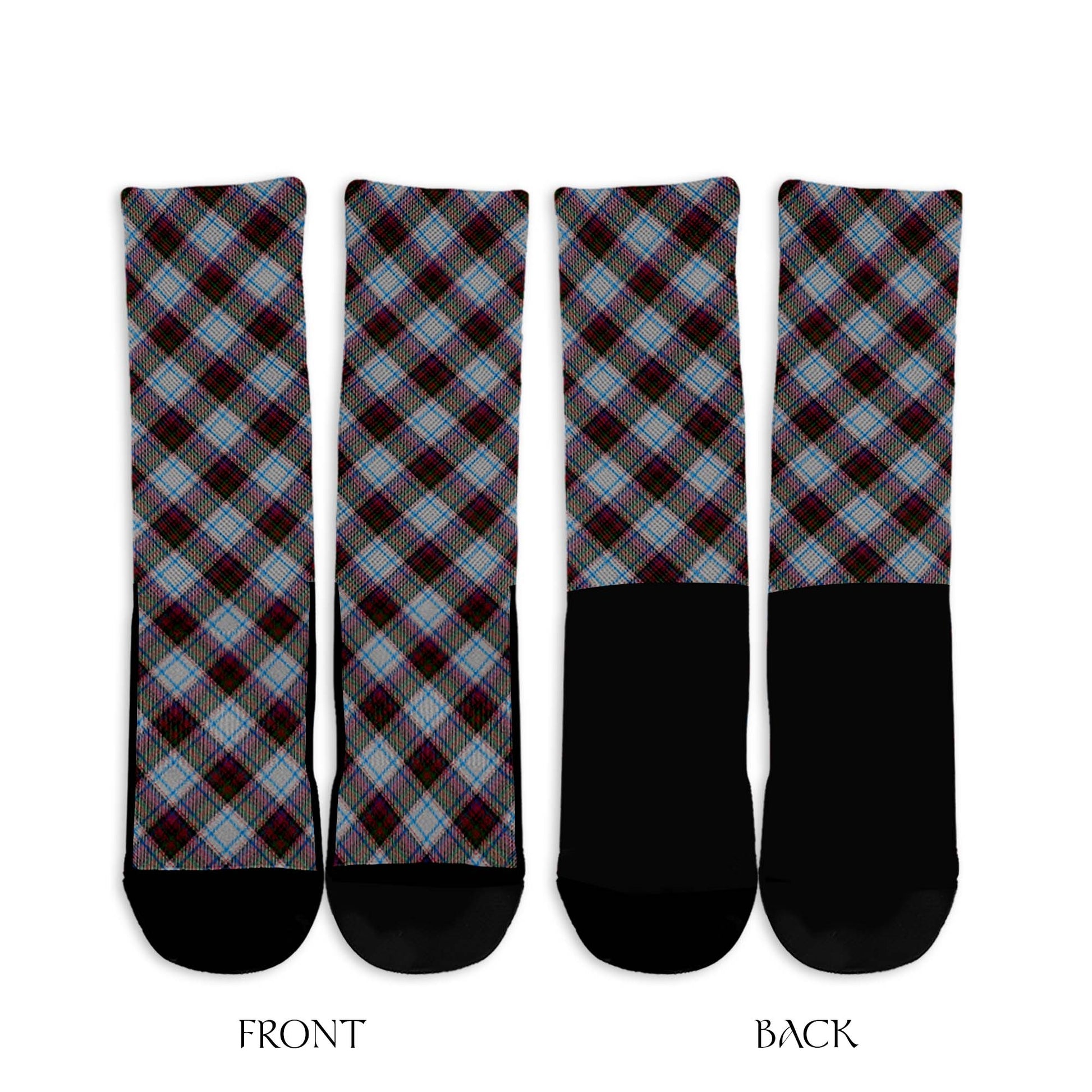 MacDonald Dress Ancient Tartan Crew Socks Cross Tartan Style - Tartanvibesclothing