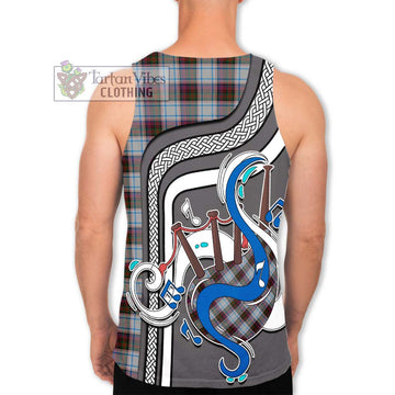 MacDonald Dress Ancient Tartan Men's Tank Top with Epic Bagpipe Style