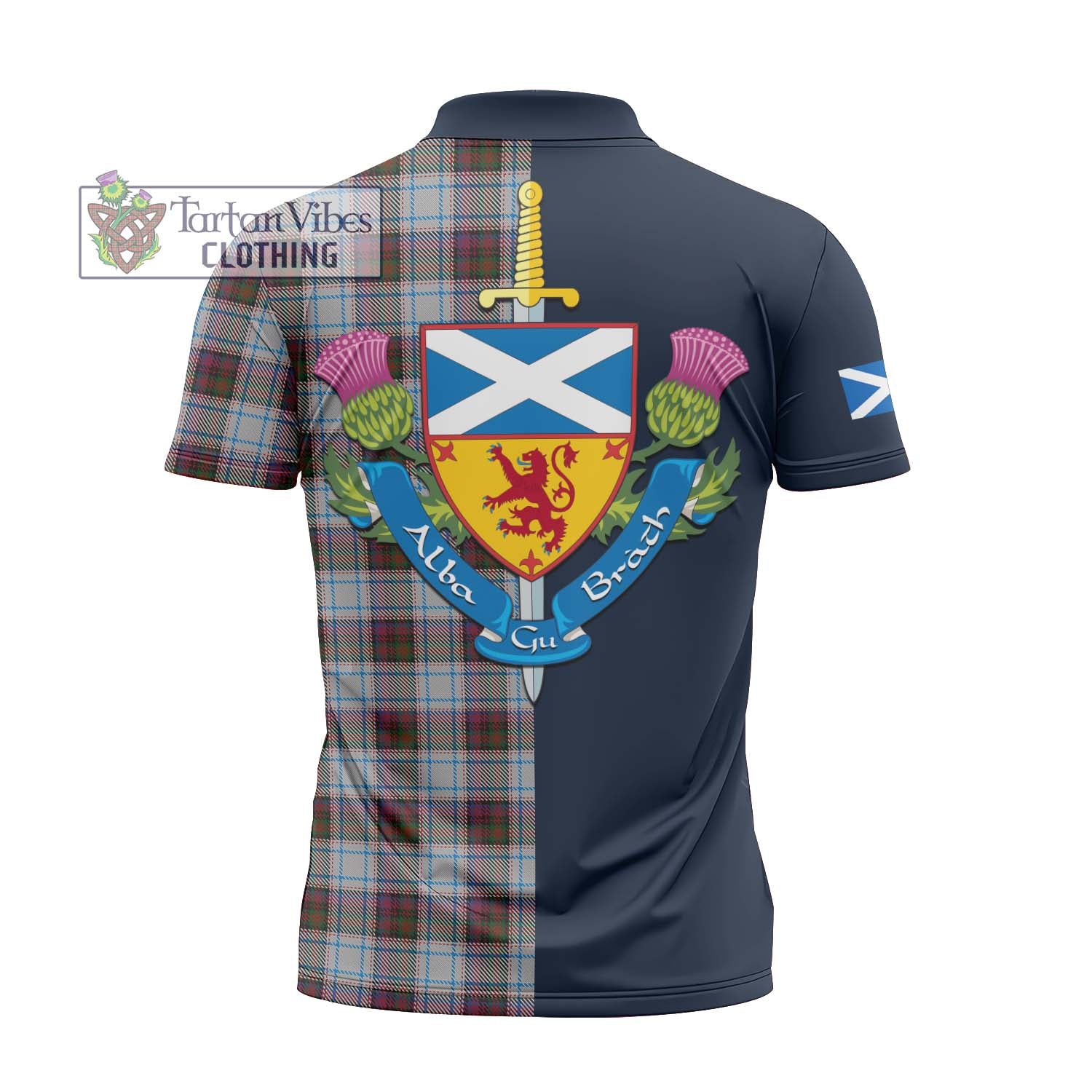 Tartan Vibes Clothing MacDonald Dress Ancient Tartan Zipper Polo Shirt with Scottish Lion Royal Arm Half Style