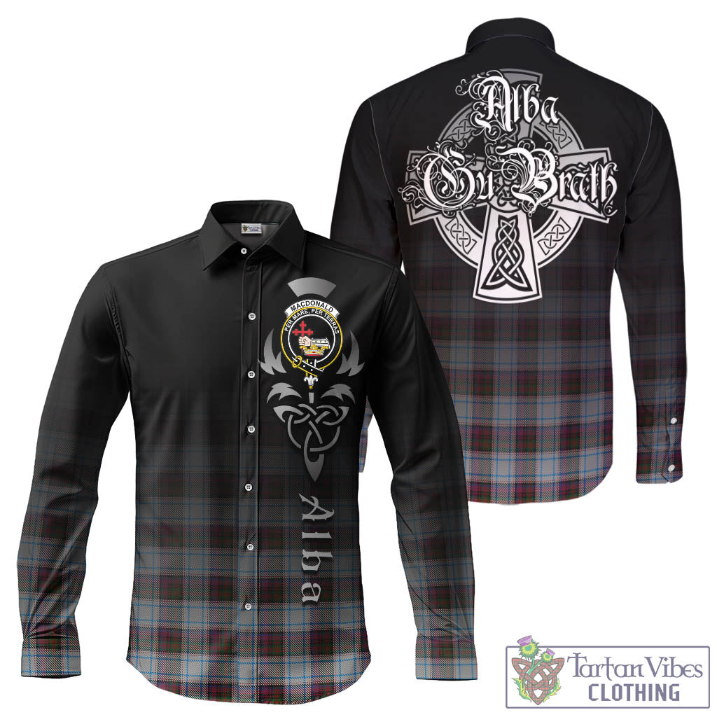 Tartan Vibes Clothing MacDonald Dress Ancient Tartan Long Sleeve Button Up Featuring Alba Gu Brath Family Crest Celtic Inspired