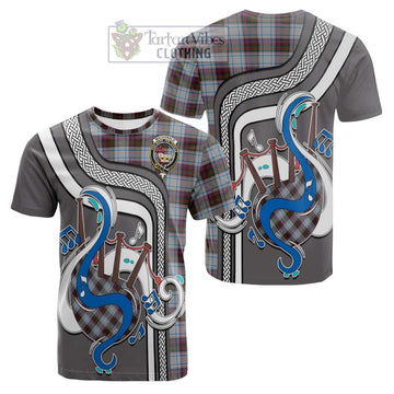 MacDonald Dress Ancient Tartan Cotton T-shirt with Epic Bagpipe Style