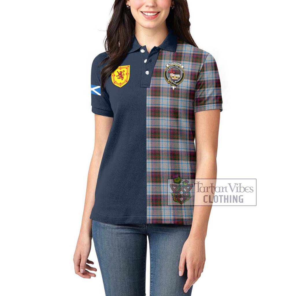 Tartan Vibes Clothing MacDonald Dress Ancient Tartan Women's Polo Shirt with Scottish Lion Royal Arm Half Style