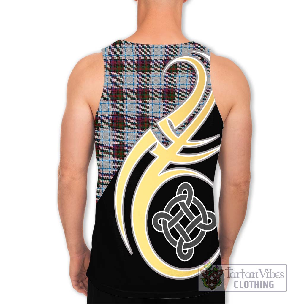 Tartan Vibes Clothing MacDonald Dress Ancient Tartan Men's Tank Top with Family Crest and Celtic Symbol Style