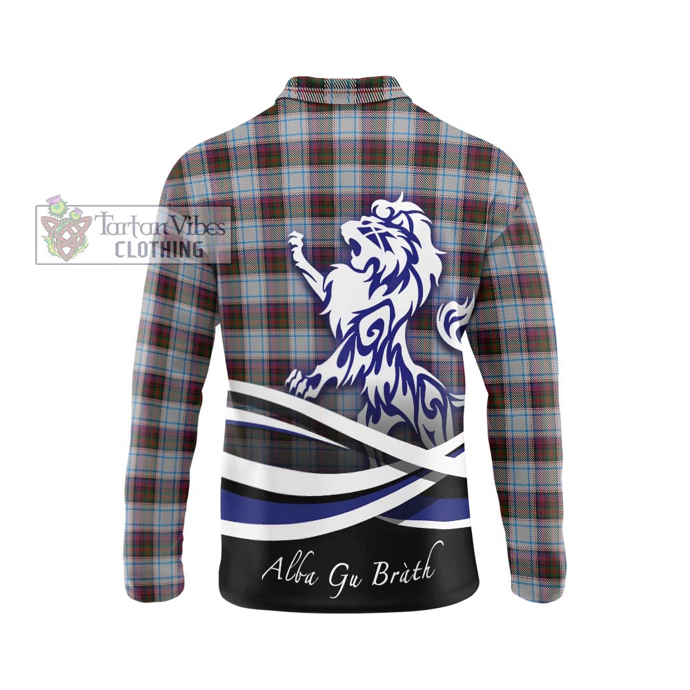 Tartan Vibes Clothing MacDonald Dress Ancient Tartan Long Sleeve Polo Shirt with Alba Gu Brath Regal Lion Emblem