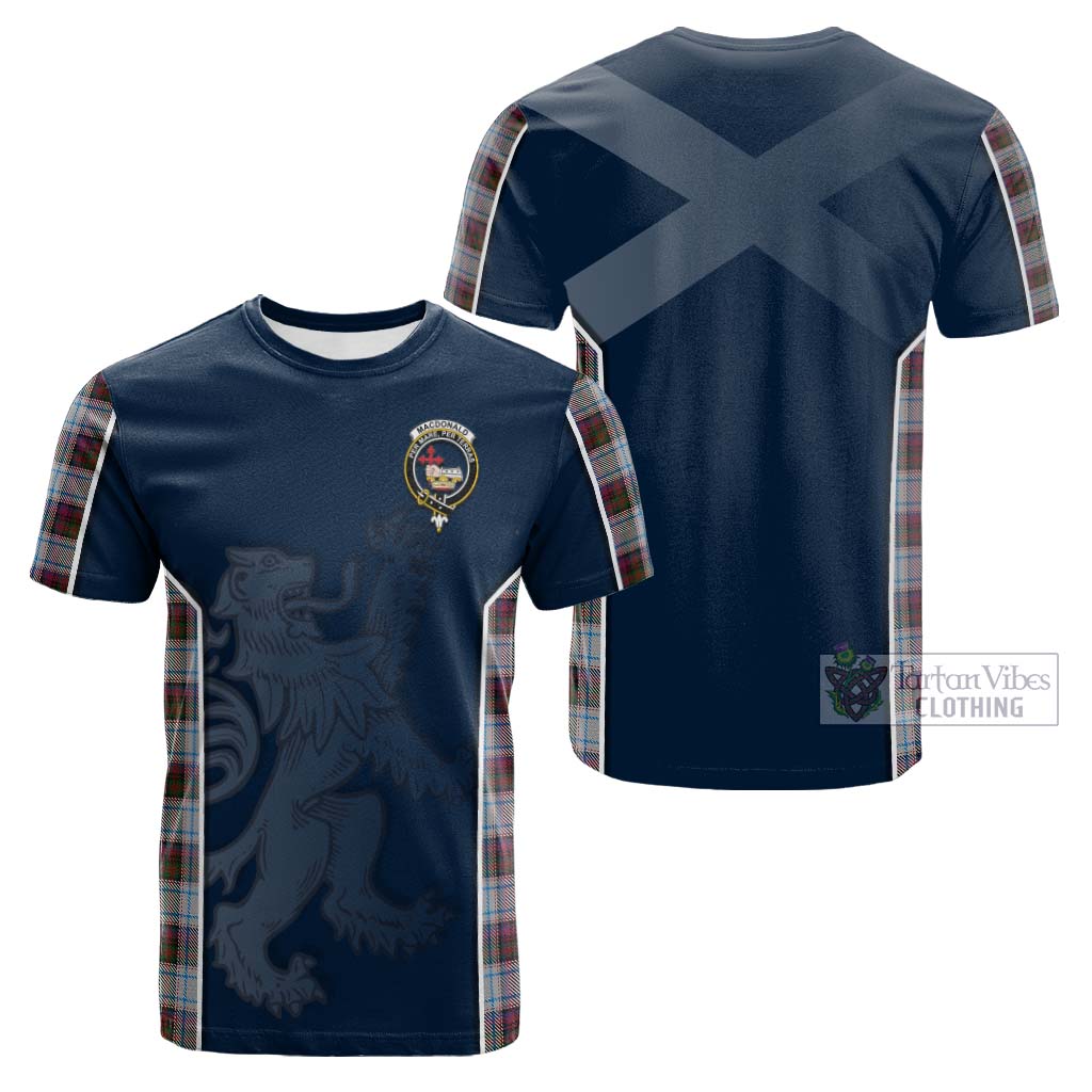 Tartan Vibes Clothing MacDonald Dress Ancient Tartan Cotton T-shirt with Family Crest and Lion Rampant Vibes Sport Style