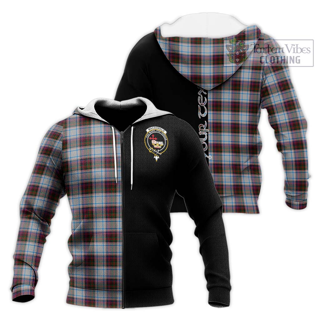 Tartan Vibes Clothing MacDonald Dress Ancient Tartan Knitted Hoodie with Family Crest and Half Of Me Style