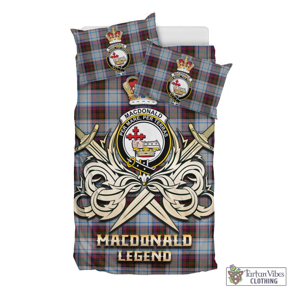 Tartan Vibes Clothing MacDonald Dress Ancient Tartan Bedding Set with Clan Crest and the Golden Sword of Courageous Legacy