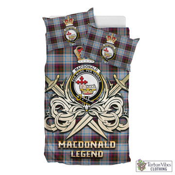 MacDonald Dress Ancient Tartan Bedding Set with Clan Crest and the Golden Sword of Courageous Legacy