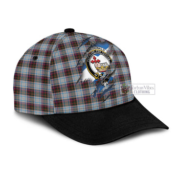 MacDonald Dress Ancient Tartan Classic Cap with Family Crest In Me Style