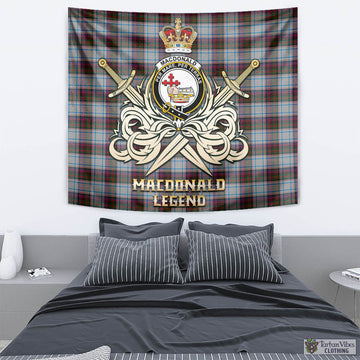 MacDonald Dress Ancient Tartan Tapestry with Clan Crest and the Golden Sword of Courageous Legacy