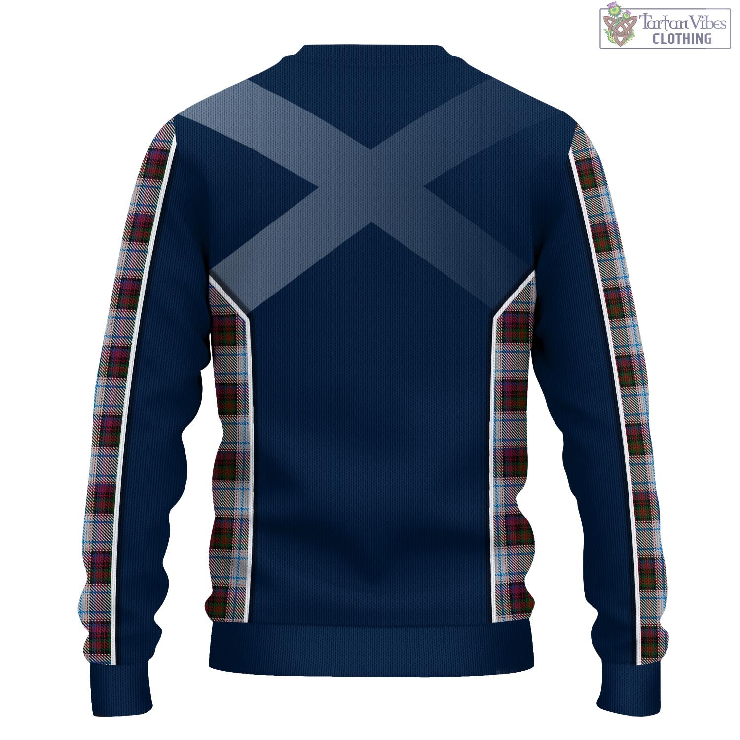 Tartan Vibes Clothing MacDonald Dress Ancient Tartan Knitted Sweatshirt with Family Crest and Scottish Thistle Vibes Sport Style