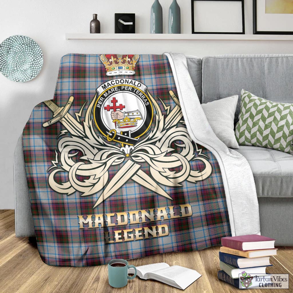 Tartan Vibes Clothing MacDonald Dress Ancient Tartan Blanket with Clan Crest and the Golden Sword of Courageous Legacy
