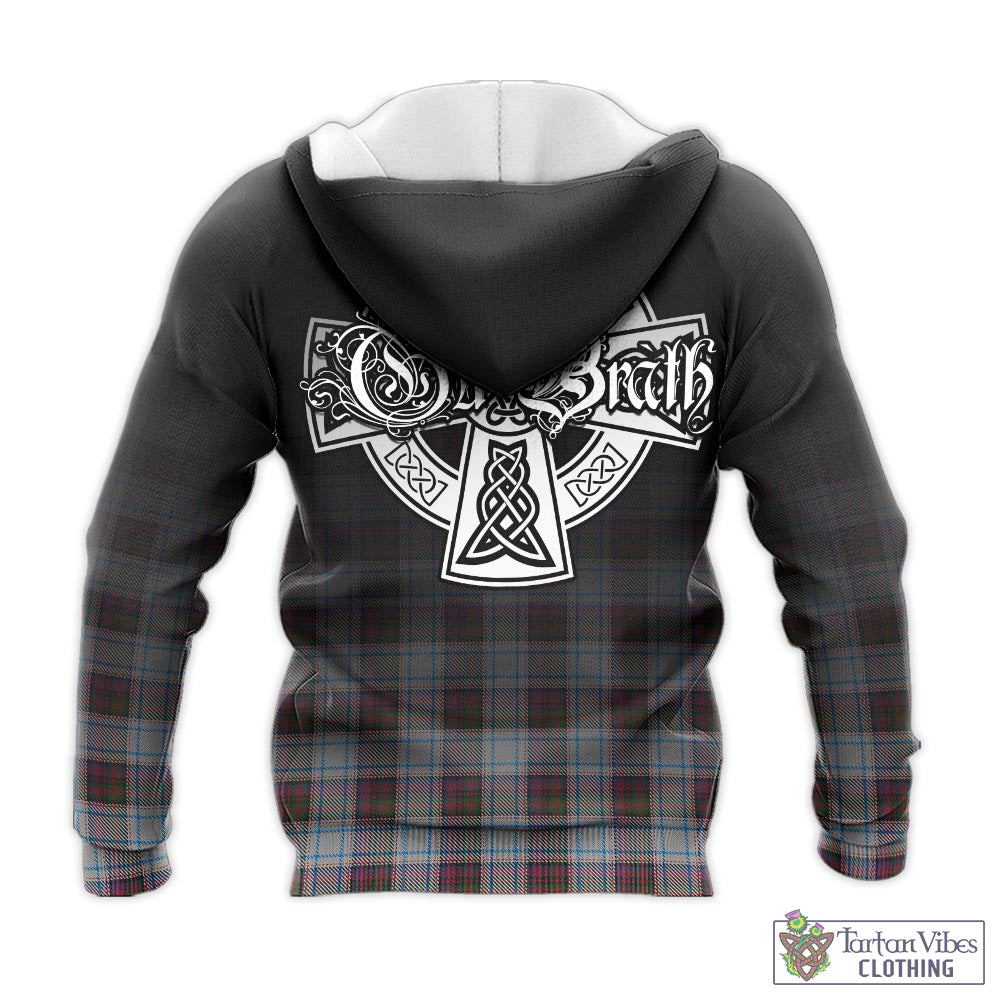 Tartan Vibes Clothing MacDonald Dress Ancient Tartan Knitted Hoodie Featuring Alba Gu Brath Family Crest Celtic Inspired