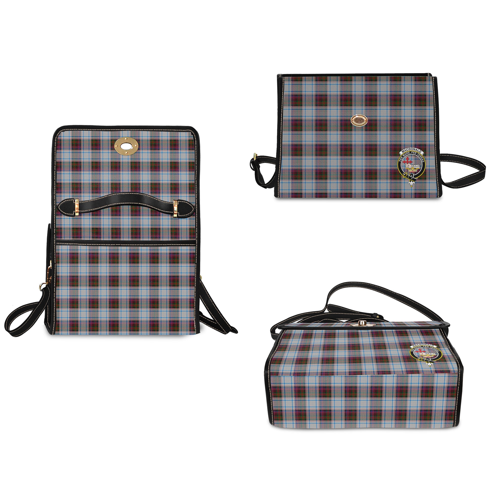 macdonald-dress-ancient-tartan-leather-strap-waterproof-canvas-bag-with-family-crest