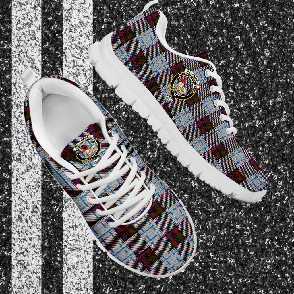 MacDonald Dress Ancient Tartan Sneakers with Family Crest - Tartan Vibes Clothing