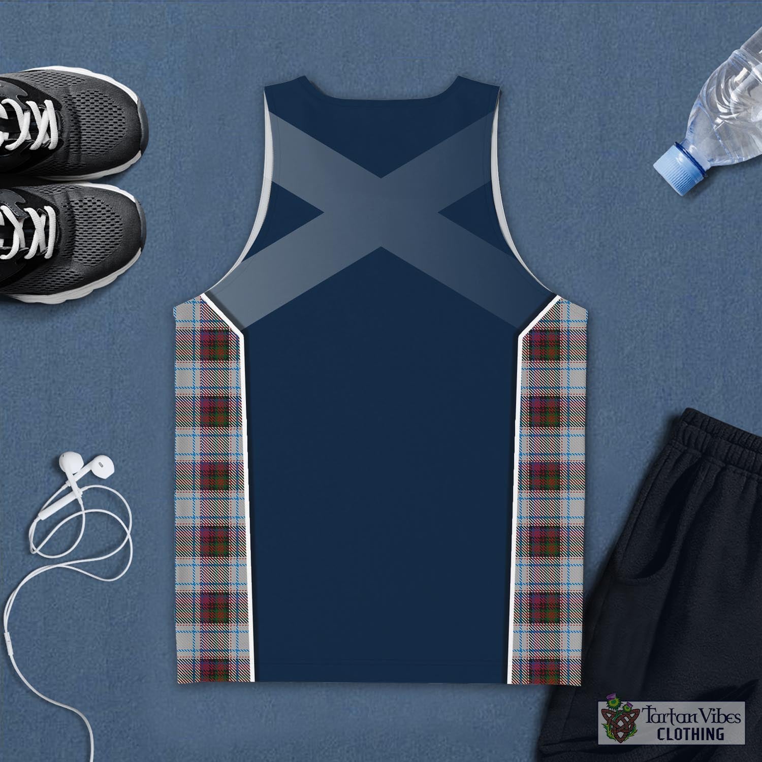 Tartan Vibes Clothing MacDonald Dress Ancient Tartan Men's Tanks Top with Family Crest and Scottish Thistle Vibes Sport Style