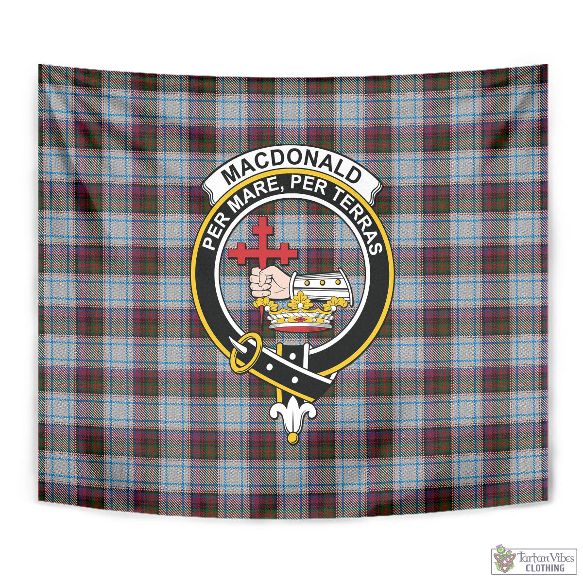 Tartan Vibes Clothing MacDonald Dress Ancient Tartan Tapestry Wall Hanging and Home Decor for Room with Family Crest