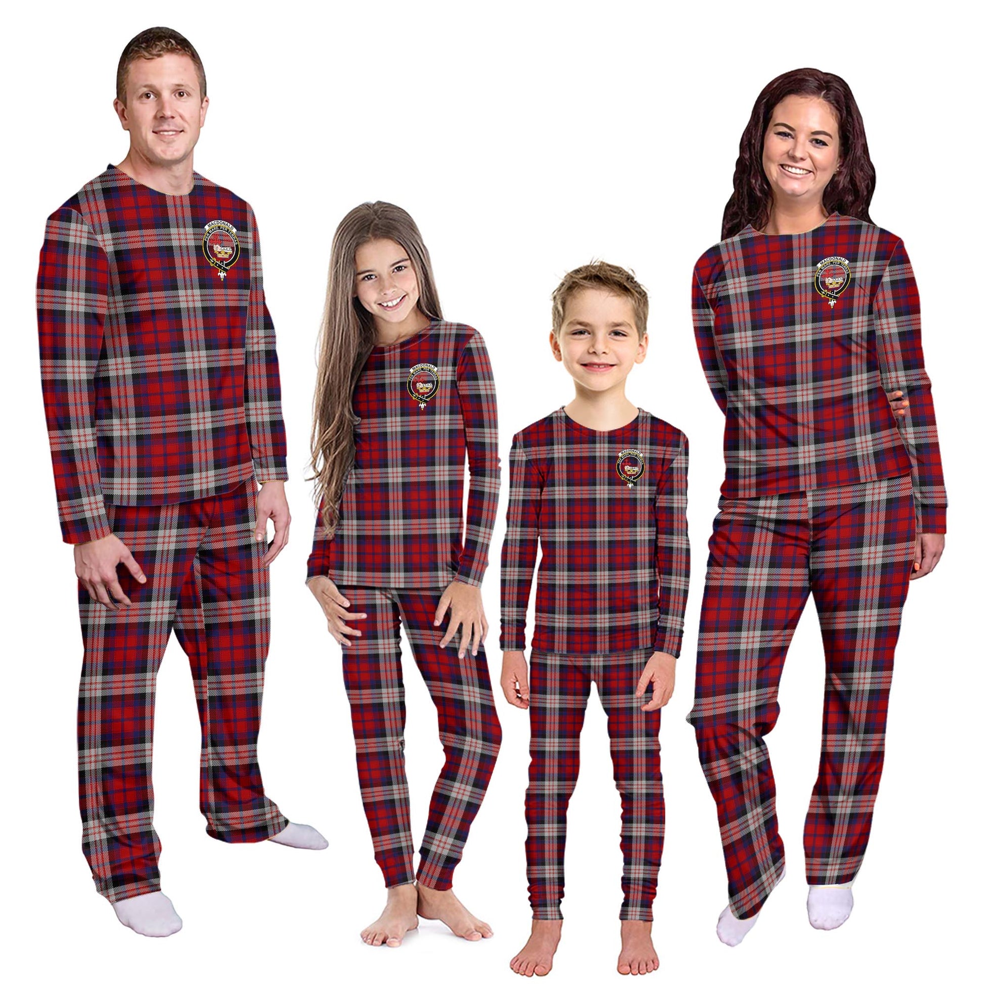 MacDonald Dress Irish Tartan Pajamas Family Set with Family Crest - Tartanvibesclothing