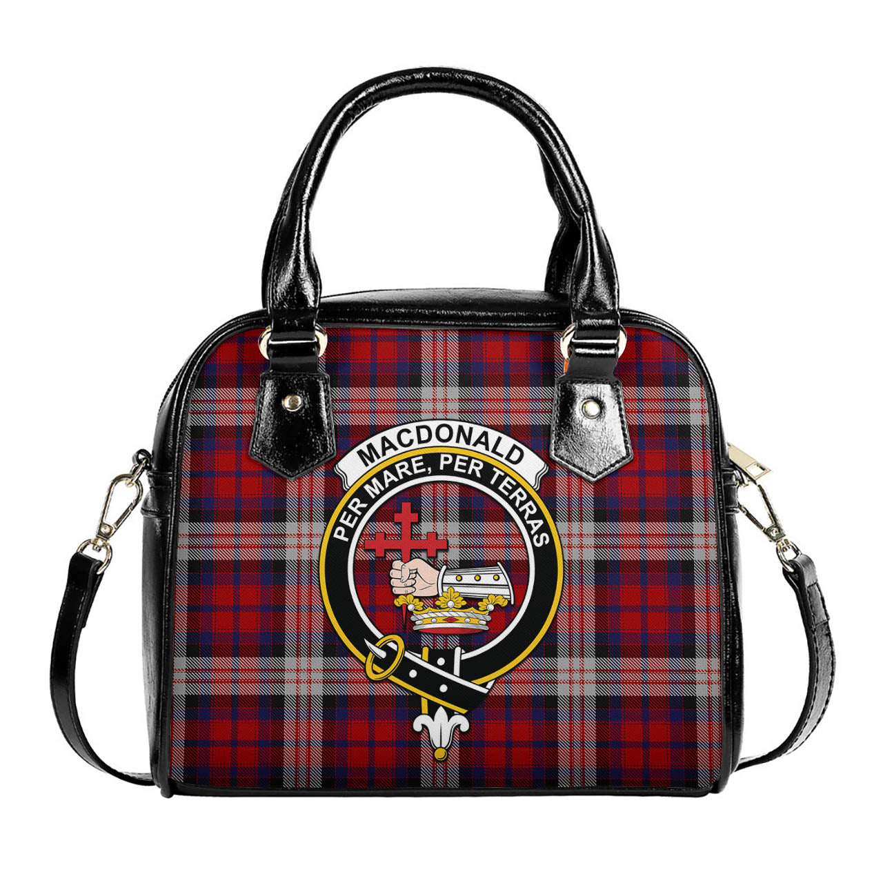 MacDonald Dress Irish Tartan Shoulder Handbags with Family Crest One Size 6*25*22 cm - Tartanvibesclothing