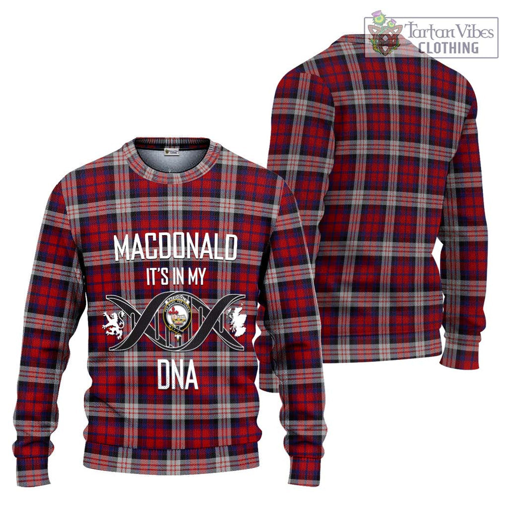 MacDonald Dress Irish Tartan Knitted Sweater with Family Crest DNA In Me Style Unisex - Tartanvibesclothing Shop