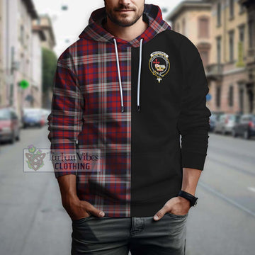 MacDonald Dress Irish Tartan Hoodie with Family Crest and Half Of Me Style