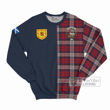 MacDonald Dress Irish Tartan Sweatshirt Alba with Scottish Lion Royal Arm Half Style