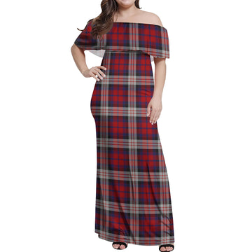 MacDonald Dress Irish Tartan Off Shoulder Long Dress