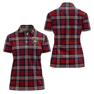 MacDonald Dress Irish Tartan Polo Shirt with Family Crest For Women