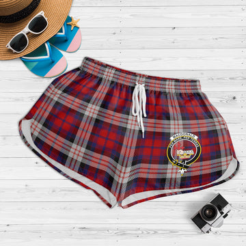 MacDonald Dress Irish Tartan Womens Shorts with Family Crest