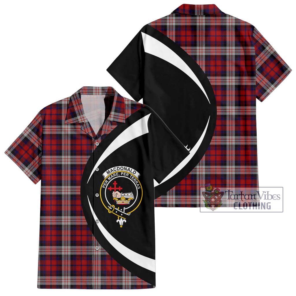 MacDonald Dress Irish Tartan Short Sleeve Button Up with Family Crest Circle Style Kid - Tartan Vibes Clothing