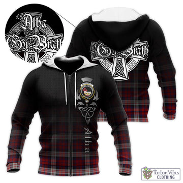 MacDonald Dress Irish Tartan Knitted Hoodie Featuring Alba Gu Brath Family Crest Celtic Inspired