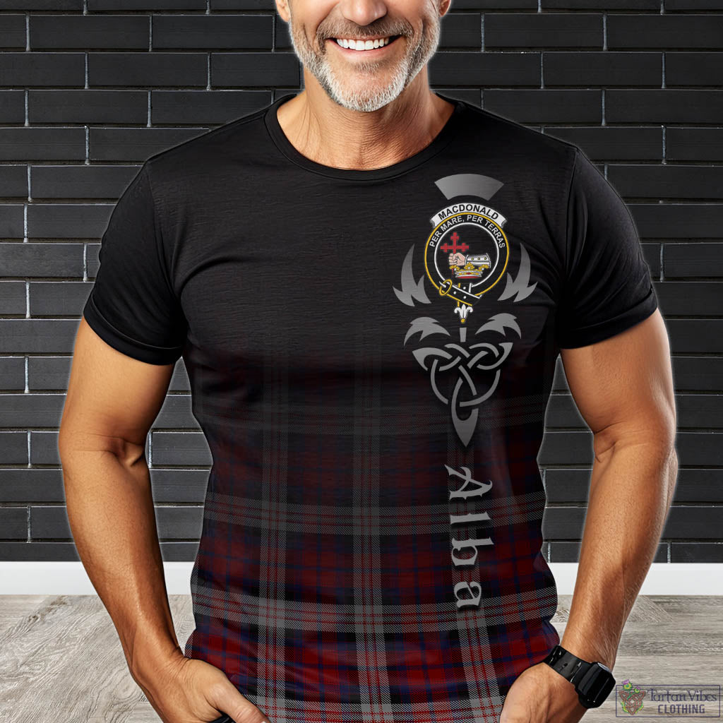 Tartan Vibes Clothing MacDonald Dress Irish Tartan T-Shirt Featuring Alba Gu Brath Family Crest Celtic Inspired