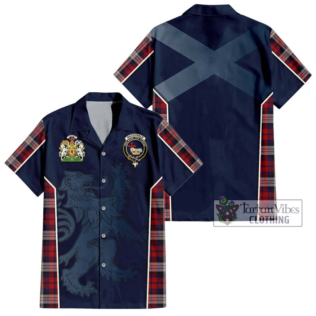 MacDonald Dress Irish Tartan Short Sleeve Button Shirt with Family Crest and Lion Rampant Vibes Sport Style Kid - Tartan Vibes Clothing