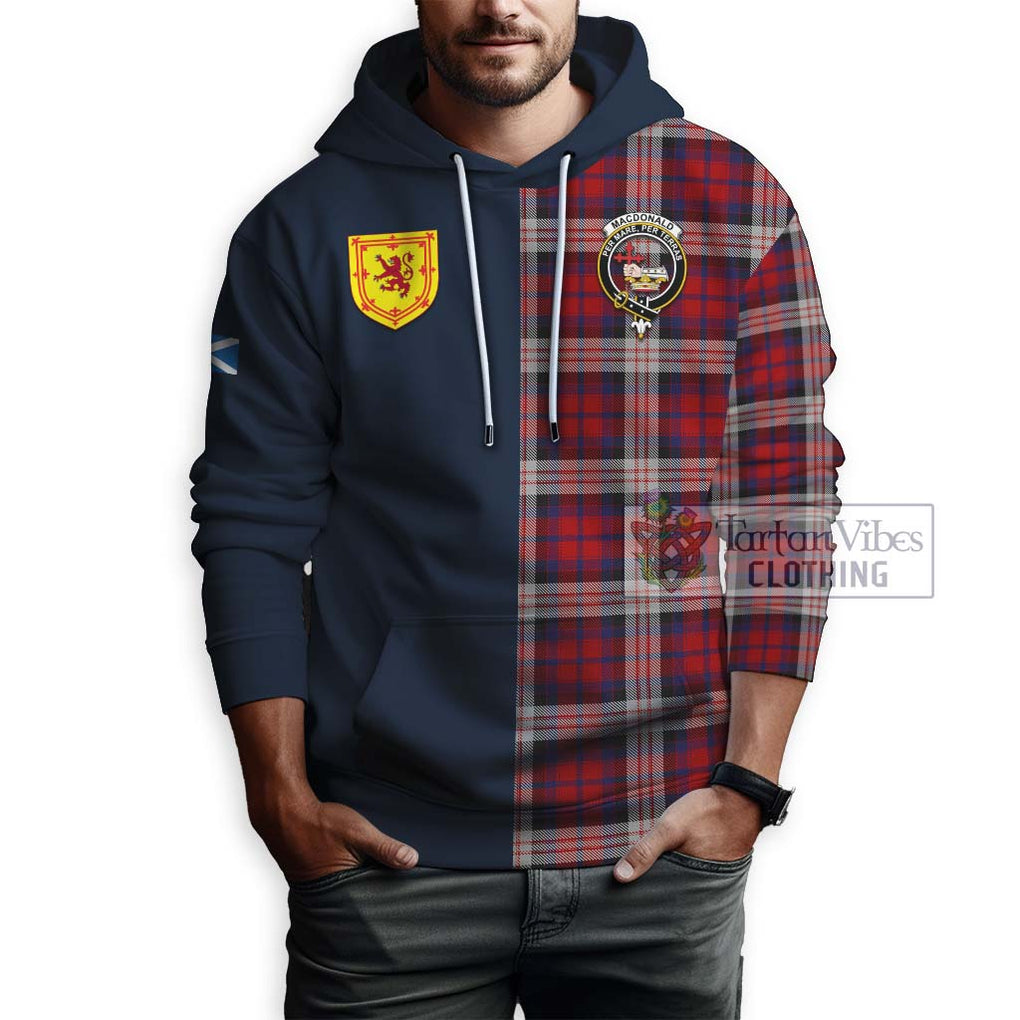 Tartan Vibes Clothing MacDonald Dress Irish Tartan Hoodie with Scottish Lion Royal Arm Half Style