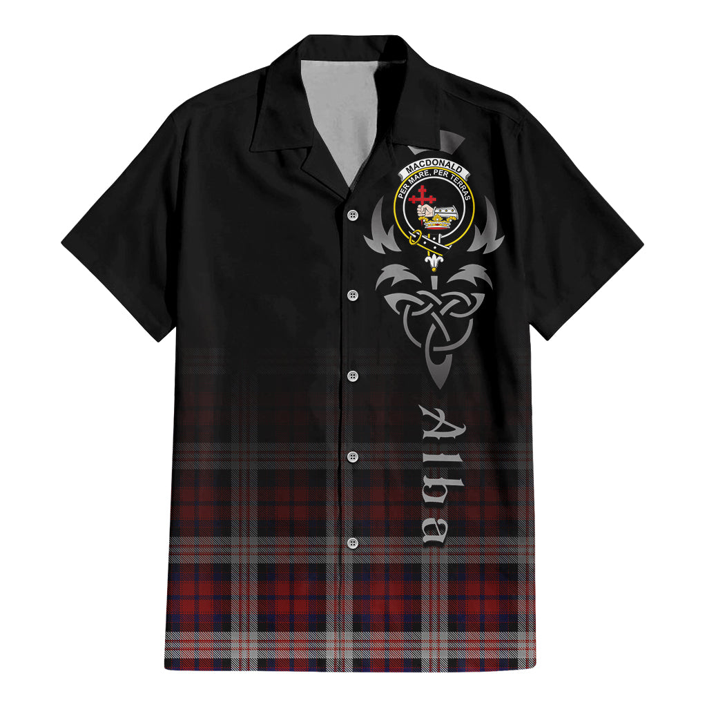 Tartan Vibes Clothing MacDonald Dress Irish Tartan Short Sleeve Button Up Featuring Alba Gu Brath Family Crest Celtic Inspired