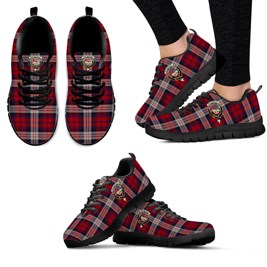 MacDonald Dress Irish Tartan Sneakers with Family Crest - Tartan Vibes Clothing