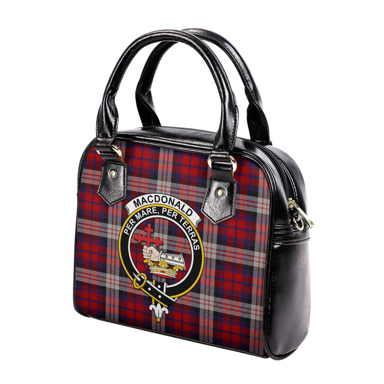 MacDonald Dress Irish Tartan Shoulder Handbags with Family Crest - Tartanvibesclothing