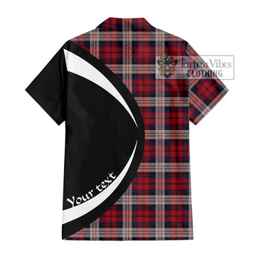 MacDonald Dress Irish Tartan Short Sleeve Button Up with Family Crest Circle Style