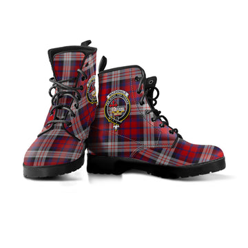 MacDonald Dress Irish Tartan Leather Boots with Family Crest