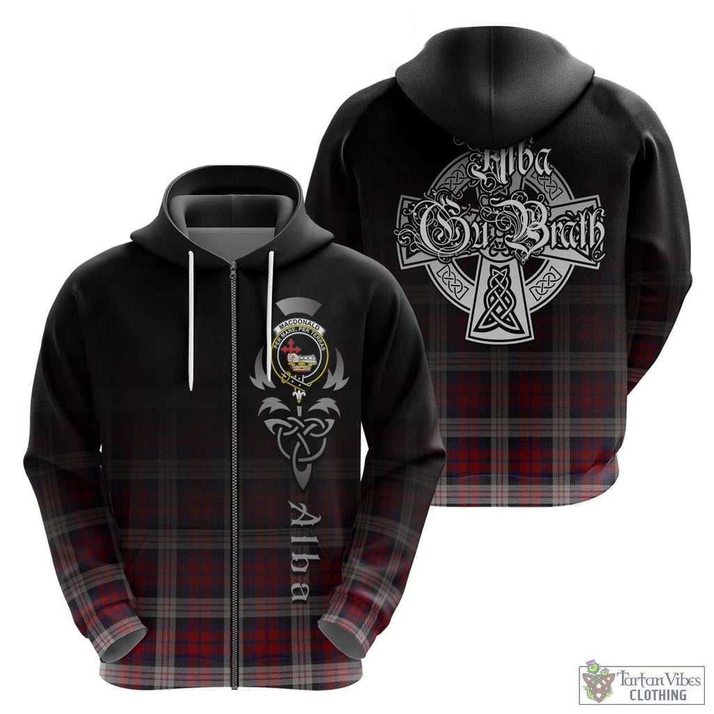 Tartan Vibes Clothing MacDonald Dress Irish Tartan Hoodie Featuring Alba Gu Brath Family Crest Celtic Inspired