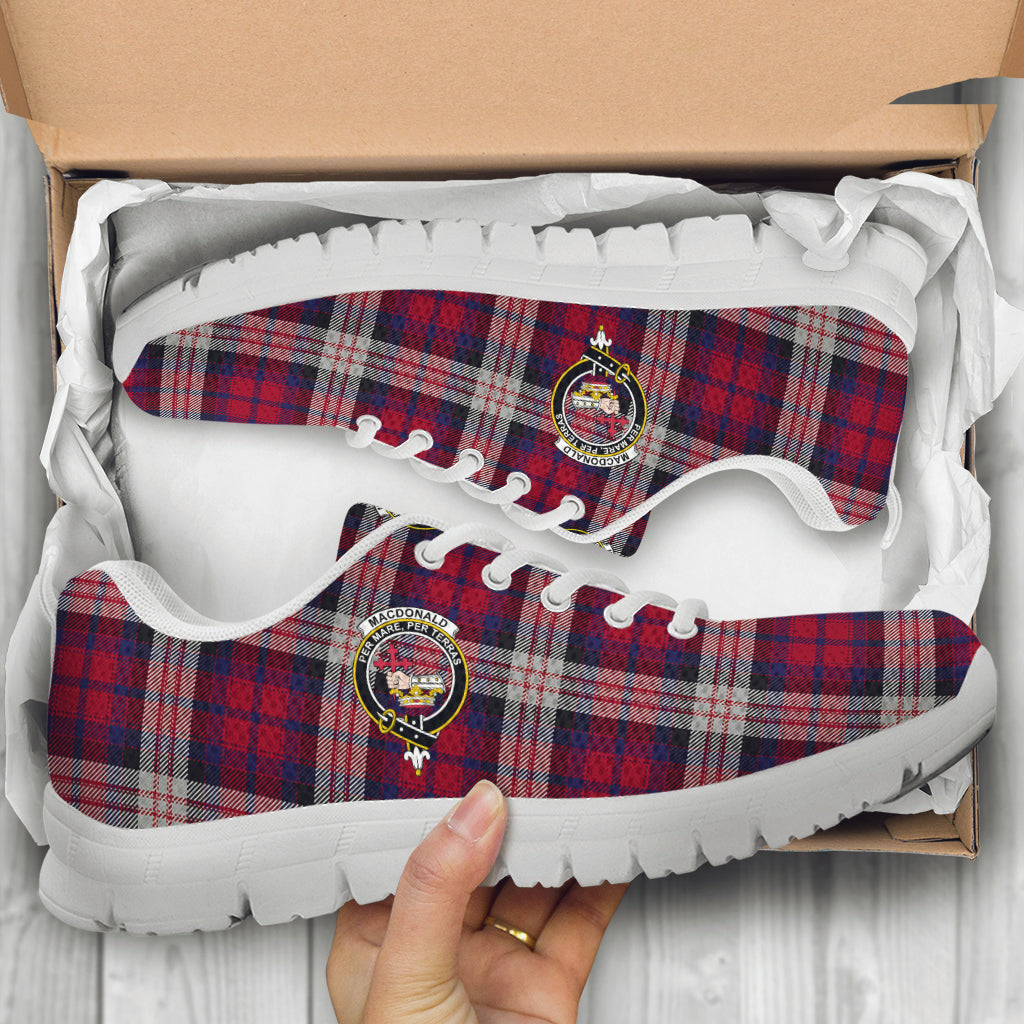 MacDonald Dress Irish Tartan Sneakers with Family Crest - Tartan Vibes Clothing