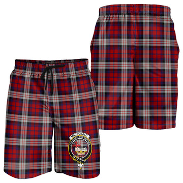 MacDonald Dress Irish Tartan Mens Shorts with Family Crest