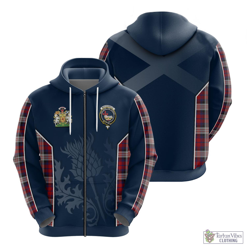 Tartan Vibes Clothing MacDonald Dress Irish Tartan Hoodie with Family Crest and Scottish Thistle Vibes Sport Style