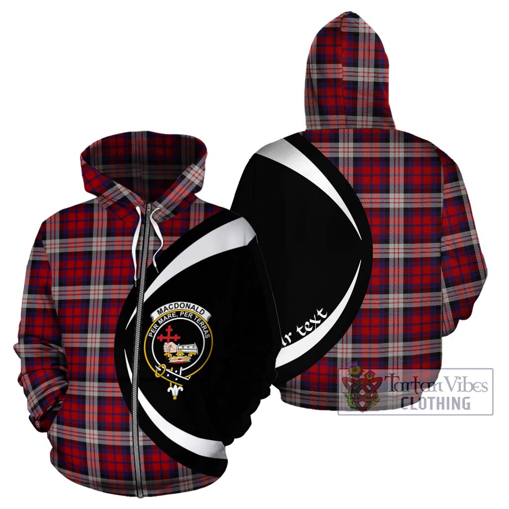 Tartan Vibes Clothing MacDonald Dress Irish Tartan Hoodie with Family Crest Circle Style