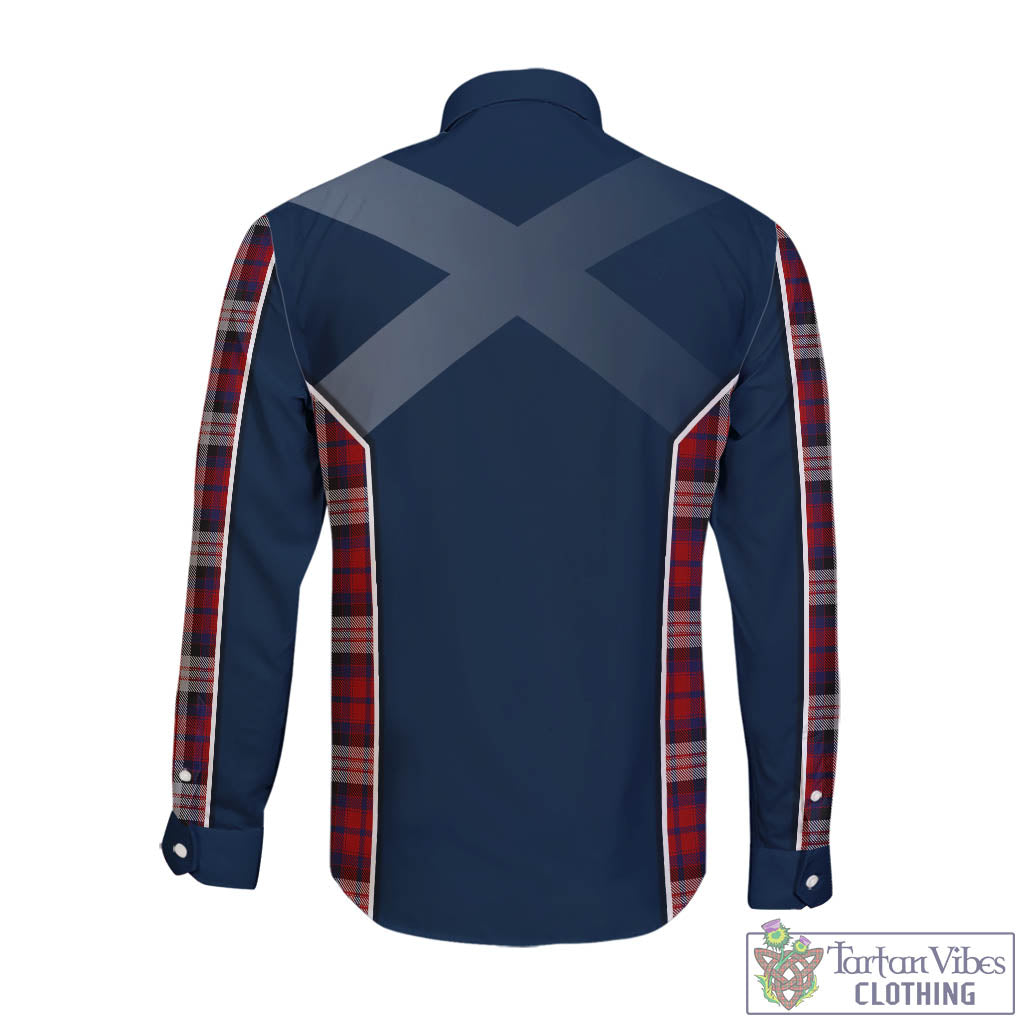 Tartan Vibes Clothing MacDonald Dress Irish Tartan Long Sleeve Button Up Shirt with Family Crest and Scottish Thistle Vibes Sport Style