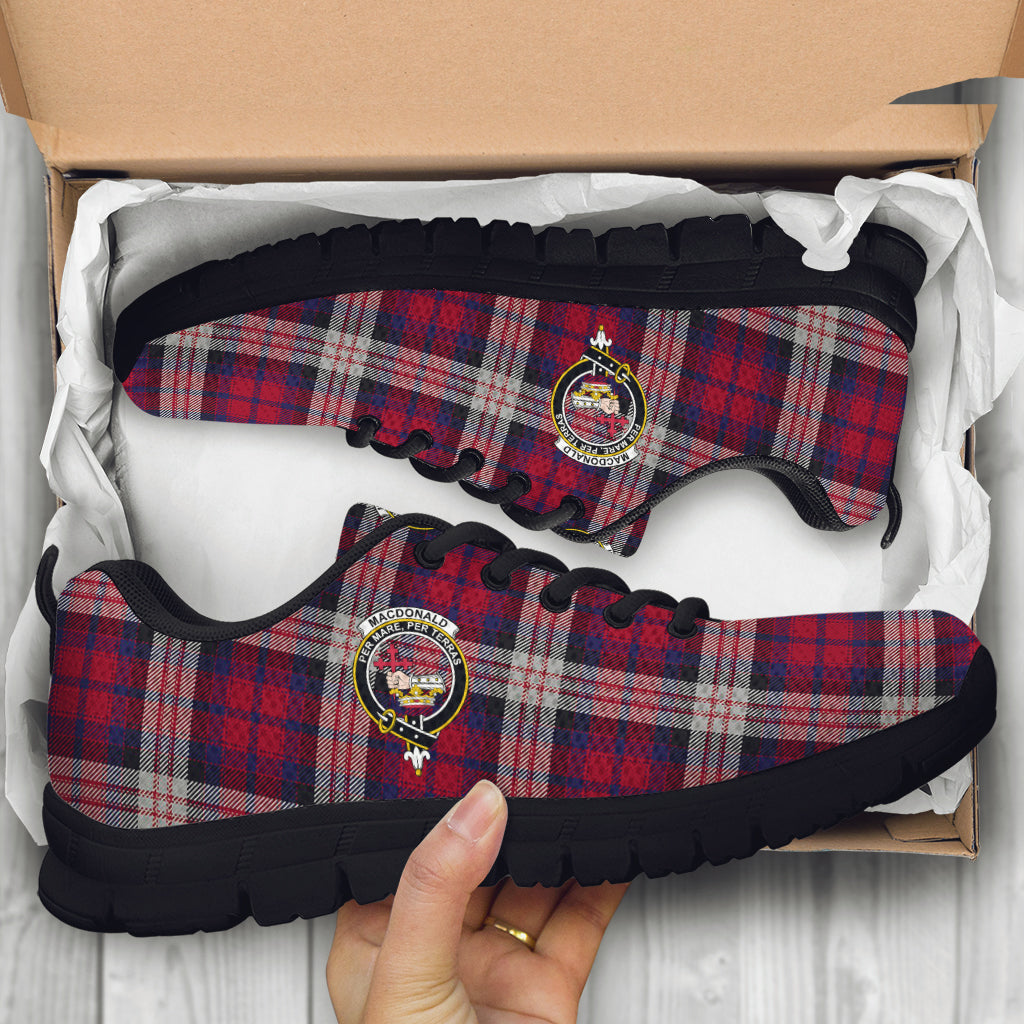 MacDonald Dress Irish Tartan Sneakers with Family Crest - Tartan Vibes Clothing