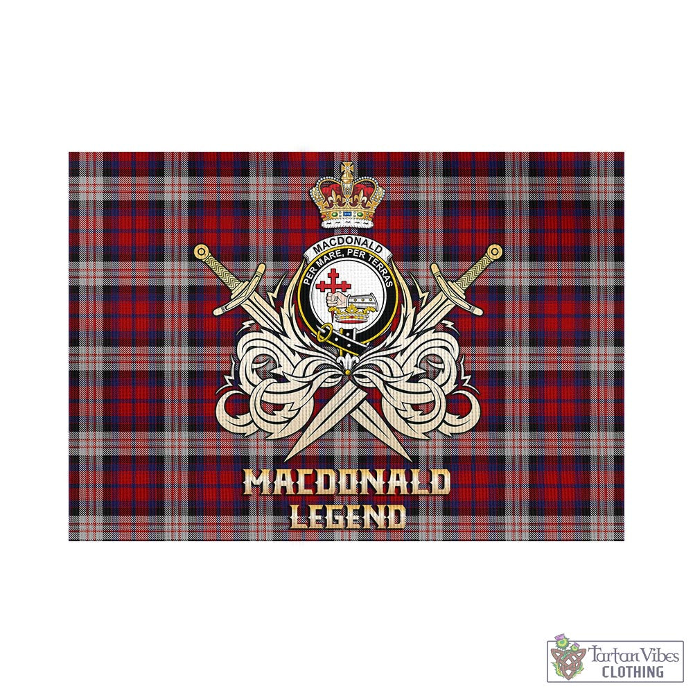 Tartan Vibes Clothing MacDonald Dress Irish Tartan Flag with Clan Crest and the Golden Sword of Courageous Legacy