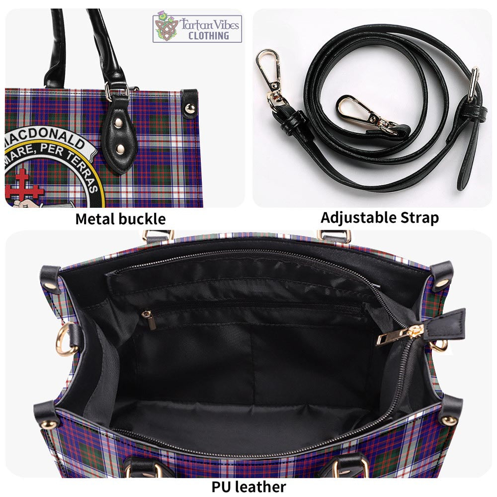 Tartan Vibes Clothing MacDonald Dress Modern Tartan Luxury Leather Handbags with Family Crest